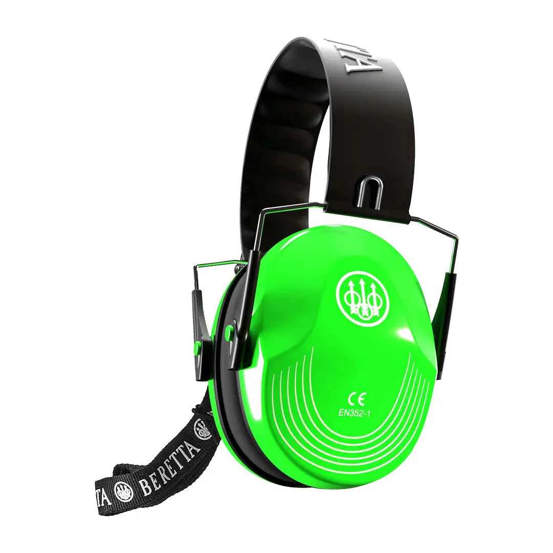 Green and black Beretta Earmuff perfect for hunting and outdoors country clothing