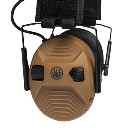 Tan Beretta Electronic Earmuffs for hearing protection and noise reduction