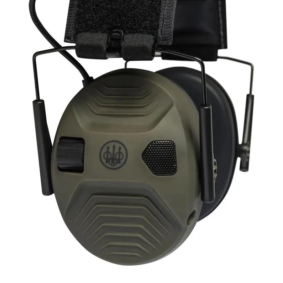 Olive green Beretta Electronic Earmuffs for hearing protection and noise reduction