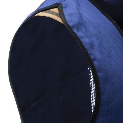 Blue and navy sleeveless Beretta Full Mesh Shooting Vest for ultimate shooting comfort