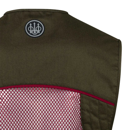 Beretta olive green and magenta mesh shooting vest with logo patch