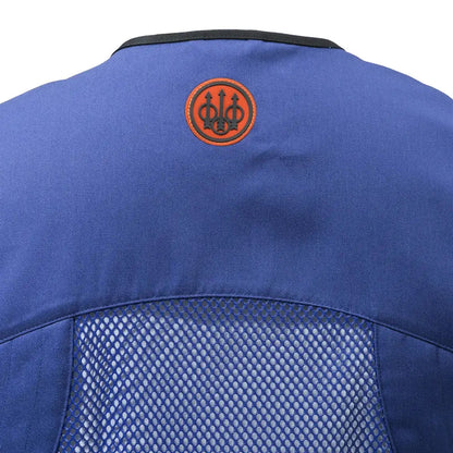 Blue Beretta Full Mesh Shooting Vest with a breathable mesh back for comfort
