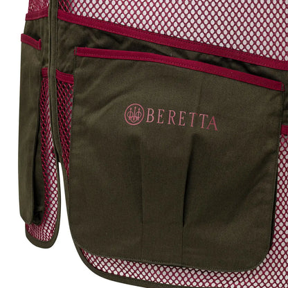 Beretta full mesh shooting vest in olive green and magenta