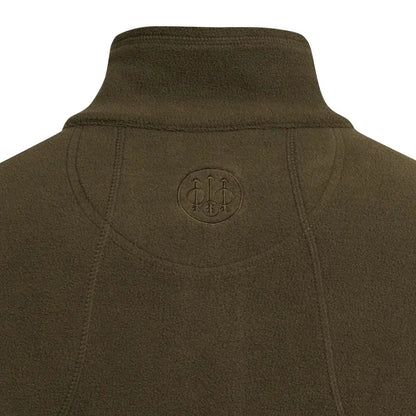 Olive green fleece jacket back for country clothing and hunting outdoors by Beretta HP