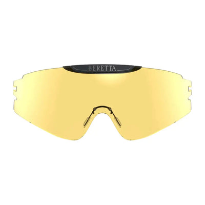 Yellow Beretta shooting glasses for hunting and outdoors, part of Beretta InterMask Eyeglasses