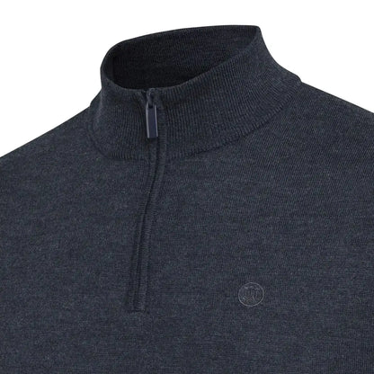 Dark blue Beretta Merino Half Zip Sweater perfect for country clothing and outdoor hunting