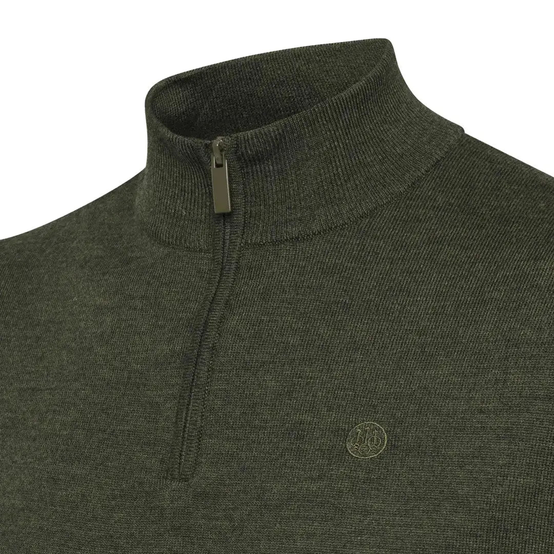 Olive green Beretta Merino Half Zip Sweater perfect for country clothing, hunting, outdoors