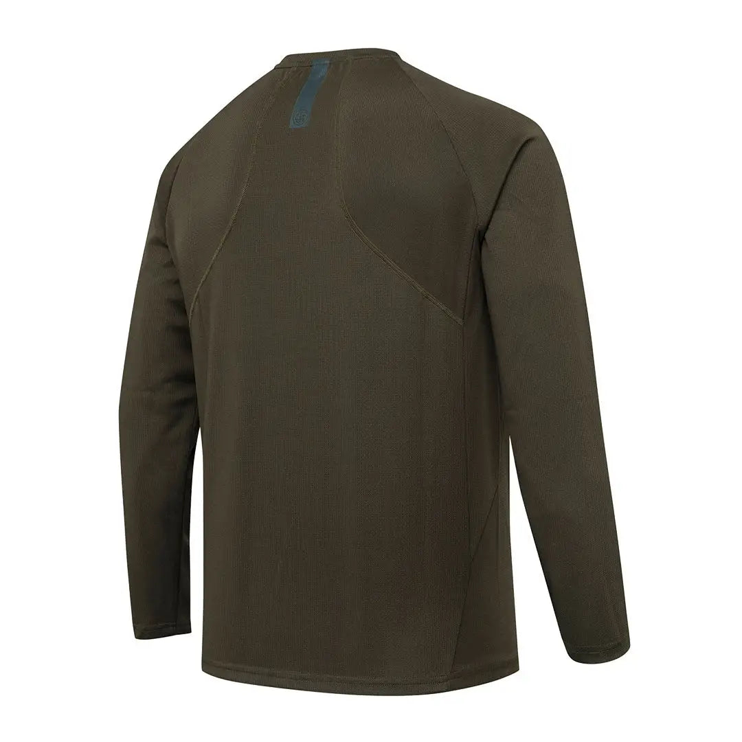 Beretta Ortles long sleeve t-shirt in olive green with ribbed texture