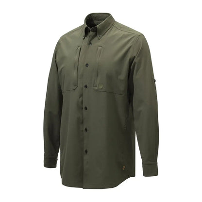 Beretta plain lightweight shirt in olive green with chest pockets
