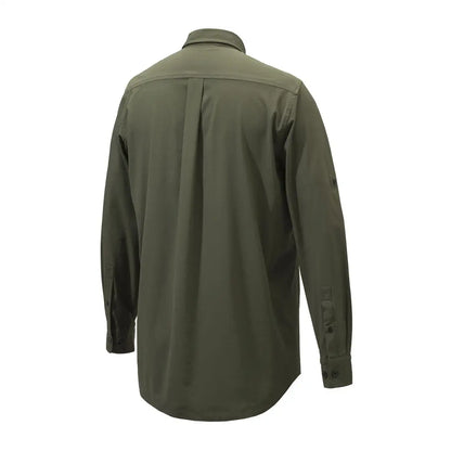 Beretta plain lightweight shirt back view in olive green