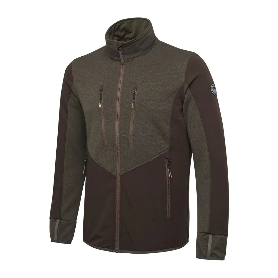 Two-tone zippered softshell jacket from Beretta Rupicapra Jacket with ceramic print country clothing style