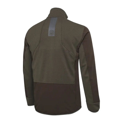 Olive green and brown Rupicapra Jacket with ceramic print, perfect for country clothing