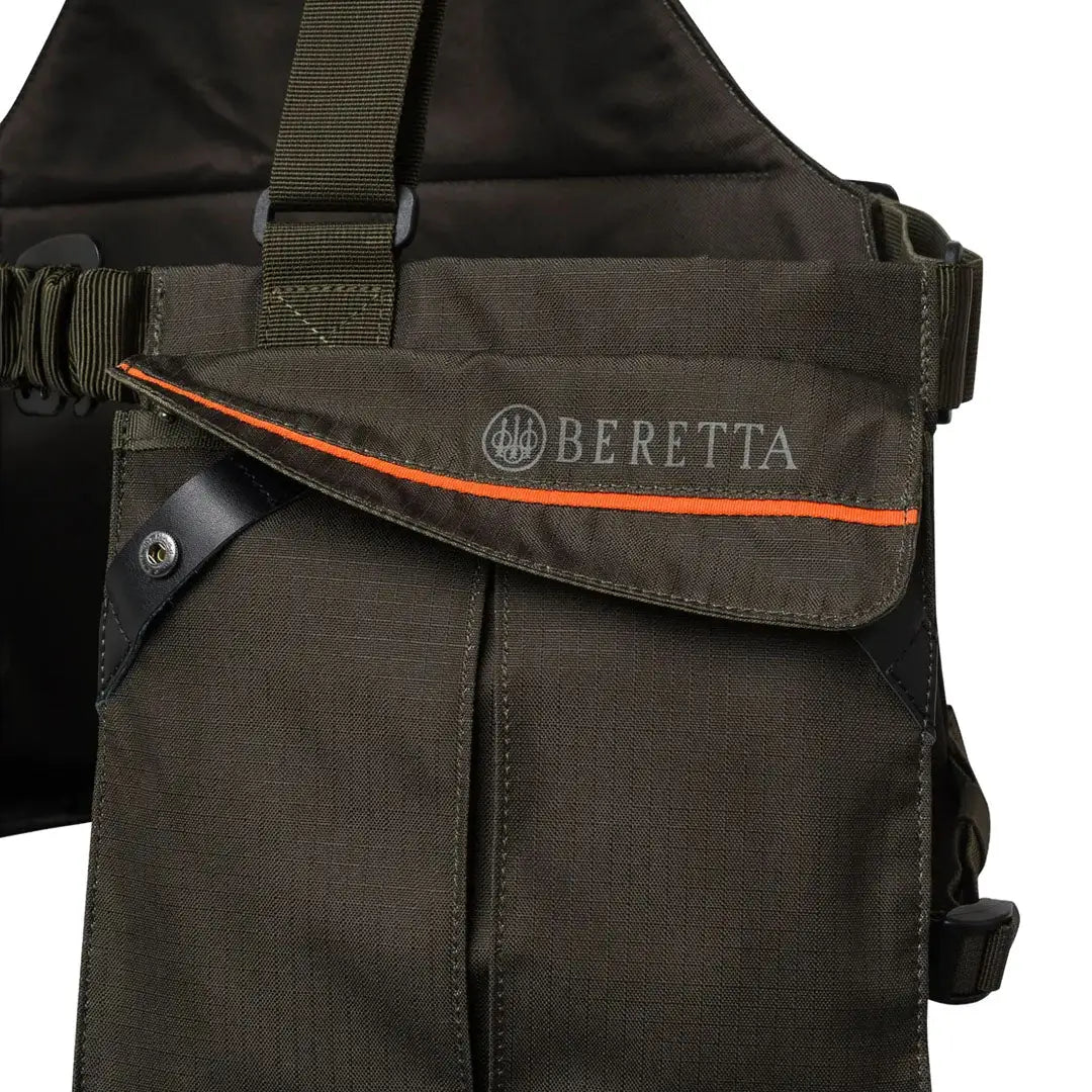 Olive green Beretta Strap EVO vest for shooting with adjustable straps and comfortable fit