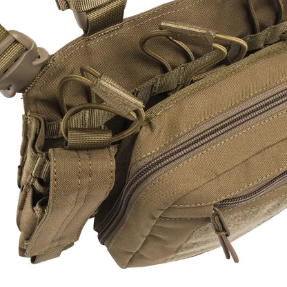 Close-up of Beretta Tactical Chest Rig with multiple compartments and webbing
