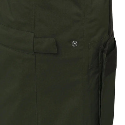 Detail of Olive Green Cargo Pants paired with Beretta Teal Sporting EVO Jacket