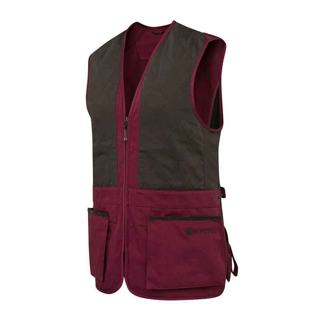 Beretta Teal Sporting EVO Vest in maroon olive with pockets zipper