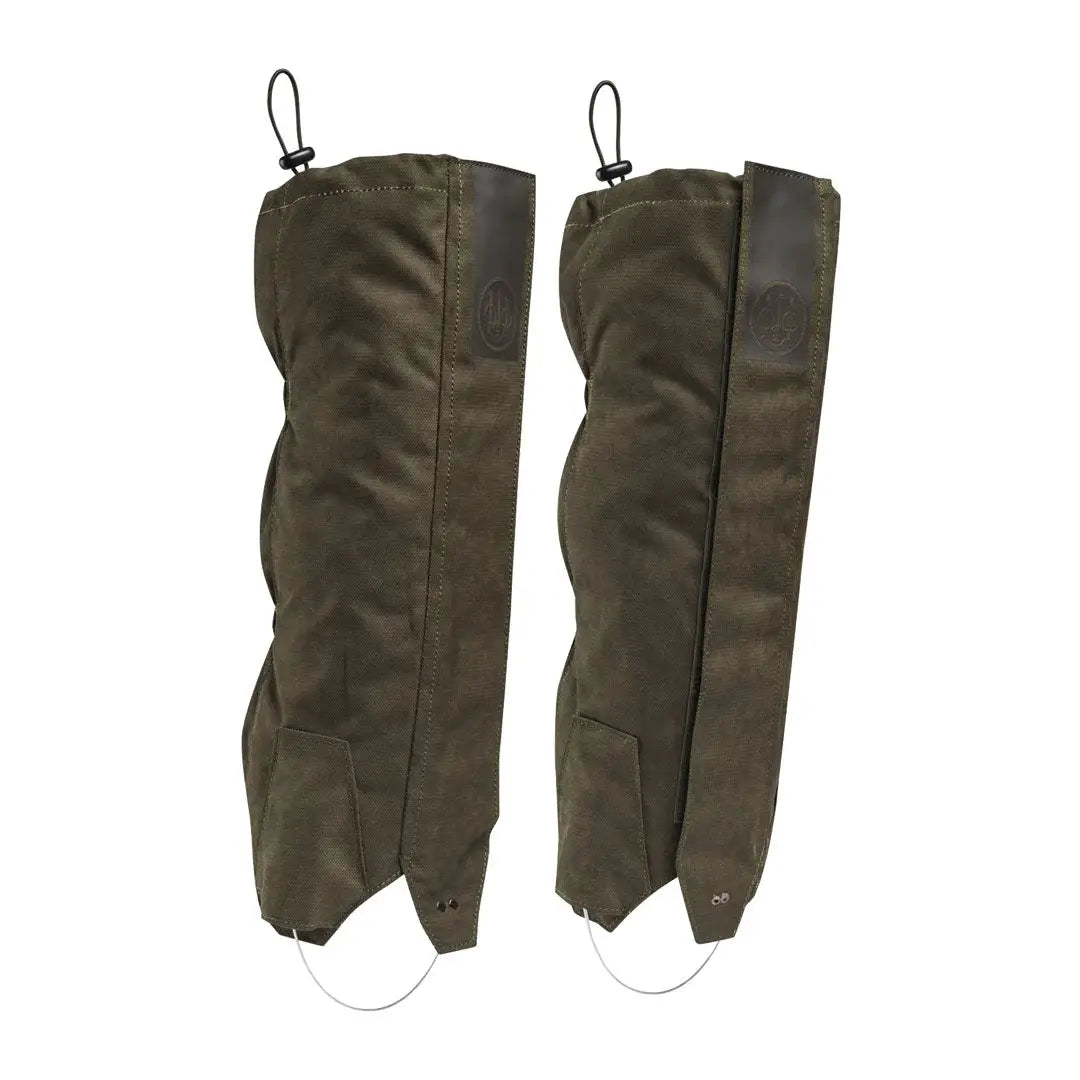 Pair of olive green Beretta Tech Ankle Gaiters showcasing durable ankle gaiters for outdoor use