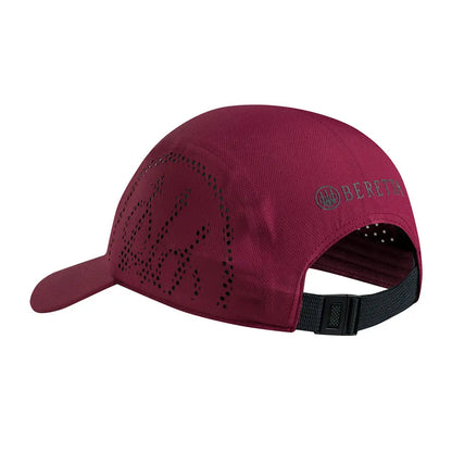 Beretta Tech maroon performance cap with perforated vents, black strap, hunting country clothing