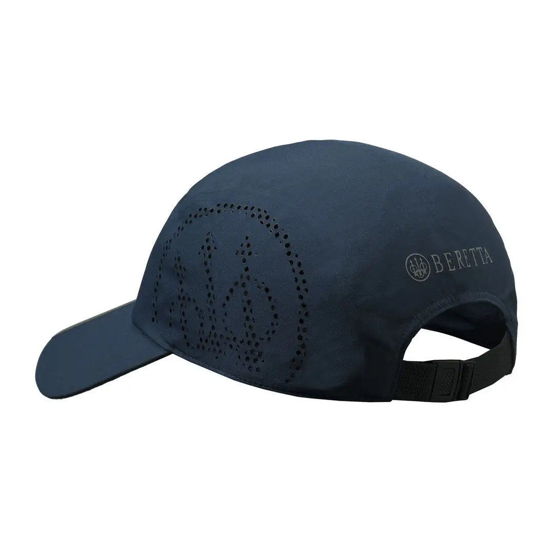 Beretta Tech navy blue cap with perforated logo, adjustable strap, hunting country clothing