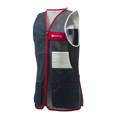 Beretta Uniform Pro 20.20 shooting vest in navy blue with laser-cut details