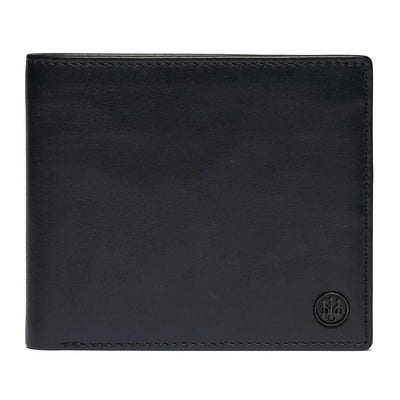 Beretta bifold classic black leather wallet back with embossed logo