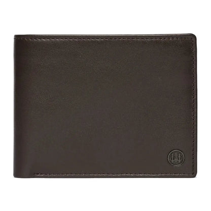Brown leather Beretta Wallet Bifold Zipped Coin for classic style and secure cash storage