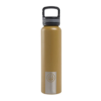 Tan metal water bottle from Beretta Water Bottle 24oz collection, perfect for staying hydrated
