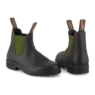 Stylish pair of brown leather Chelsea boots for country clothing adventures outdoors