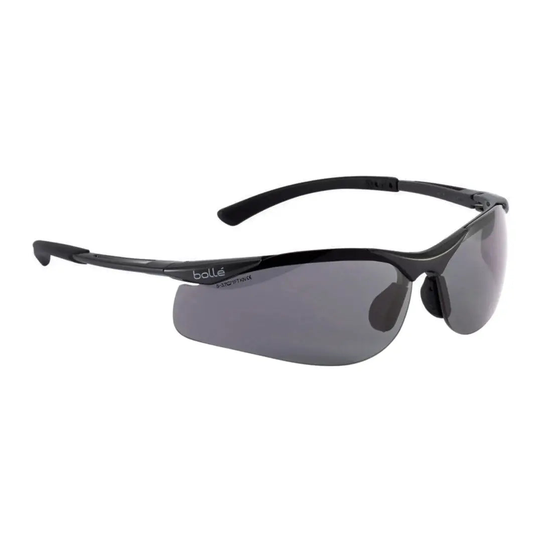 Black framed Bolle Contour Smoke Lens Glasses with a frame that sits perfectly and adapts well