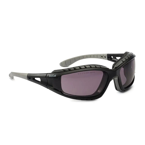 Bolle Tracker Safety Glasses – Vented Smoke Lens, Lightweight Eye Protection