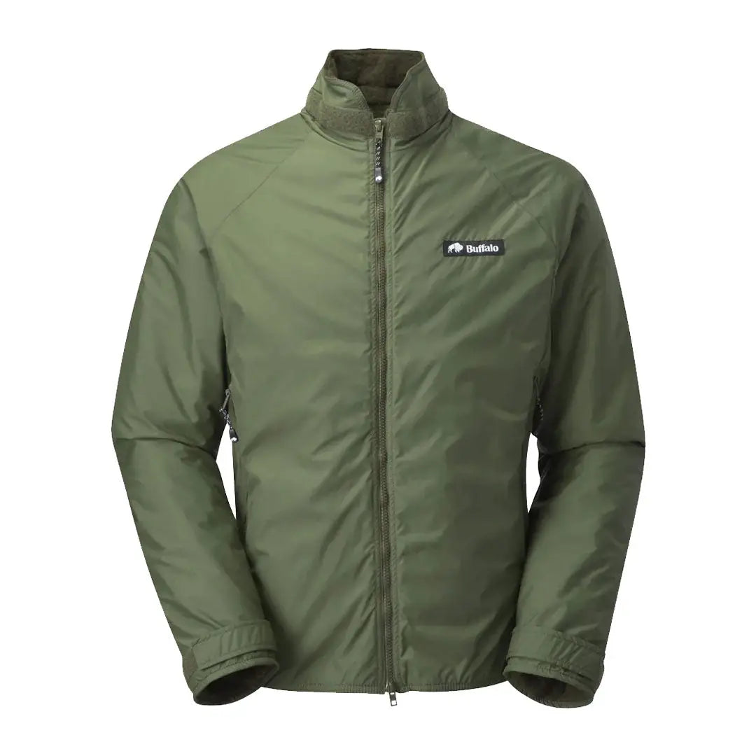 Men’s olive green Buffalo Belay Jacket with full-zip and insulation for warmth