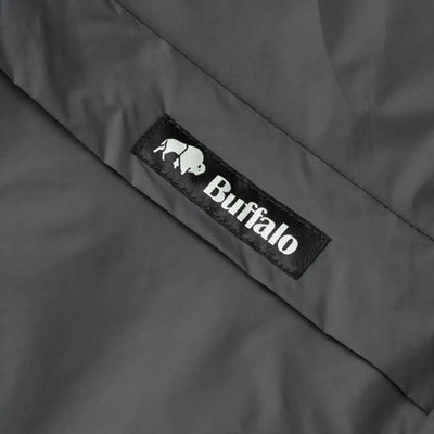 Buffalo logo patch on a dark fabric, highlighting the Buffalo Mountain Shirt
