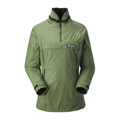 Green pullover jacket with half-zip, high collar in the Buffalo Mountain Shirt style