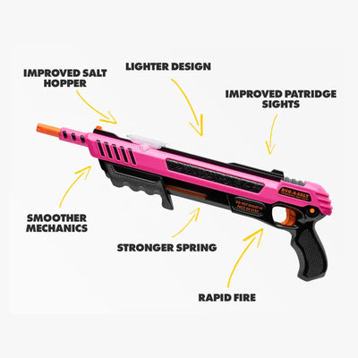Pink and black Bug-A-Salt 3.0 Pink Passion toy shotgun to eliminate flies, the UK’s favourite