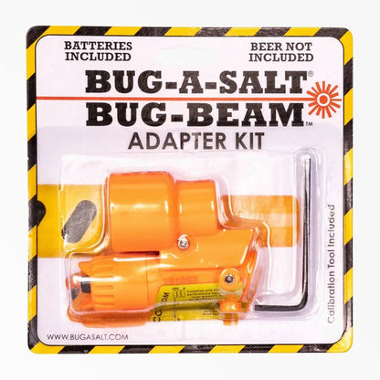 Bug-A-Salt Bug-Beam adapter kit in yellow and black packaging for the Bug-A-Salt Bug-Beam Laser
