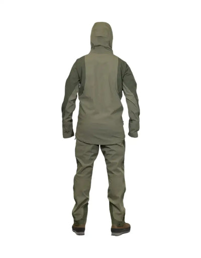 Olive green waterproof hunting suit from Bushbuck Alpine Jacket for wet weather country clothing