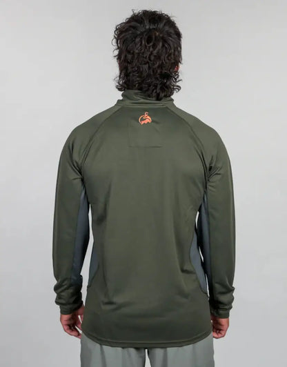 Olive green Bushbuck Apex long-sleeved base layer shirt for country clothing quests