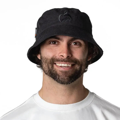 Black Bushbuck canvas bucket hat with logo, cotton material