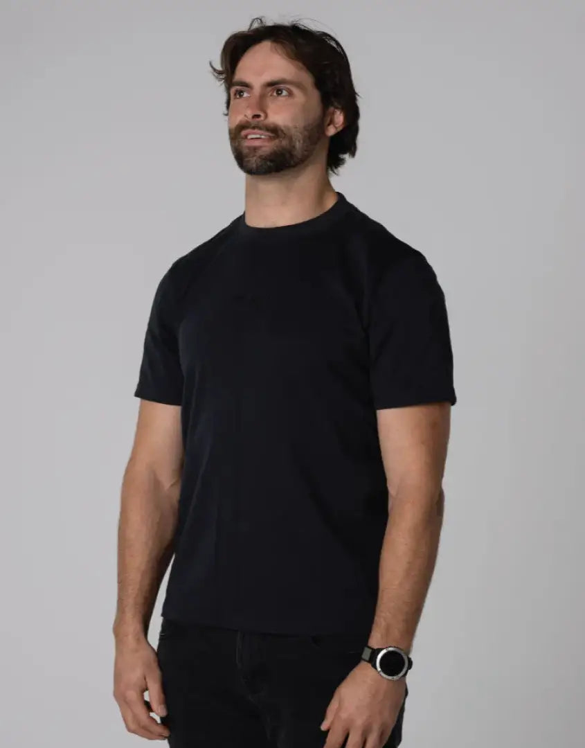 Bushbuck Classic Cotton Tee: black crew neck short sleeve t-shirt