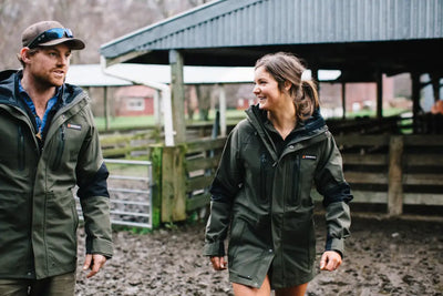 Matching olive green Bushbuck Defender Waterproof Jackets for hunting and country clothing