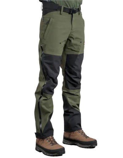 Olive green and black Bushbuck Defender Waterproof Trousers for hunting country clothing