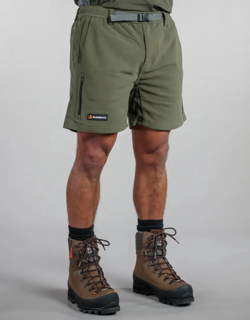 Olive green Bushbuck Dri-Seat Shorts perfect for hunting and country clothing adventures