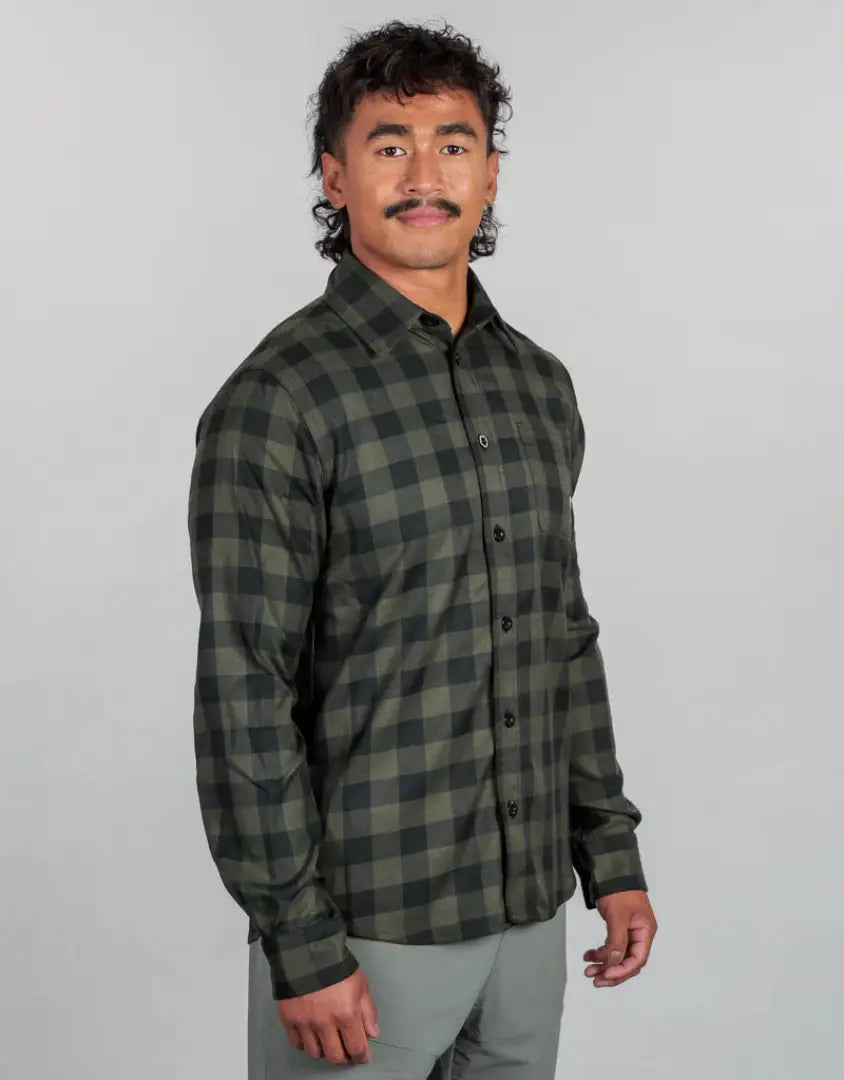 Plaid button-down shirt from Bushbuck Flannel Shirt collection, perfect flannel shirt style