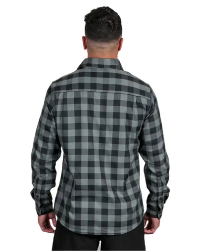 Gray and black plaid Bushbuck Flannel Shirt perfect for casual style