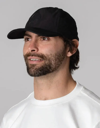 Bushbuck FoldIt Quick Dry black baseball cap with adjustable strap