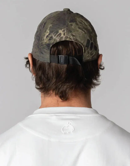 Bushbuck FoldIt Quick Dry Cap in olive green camo with black strap