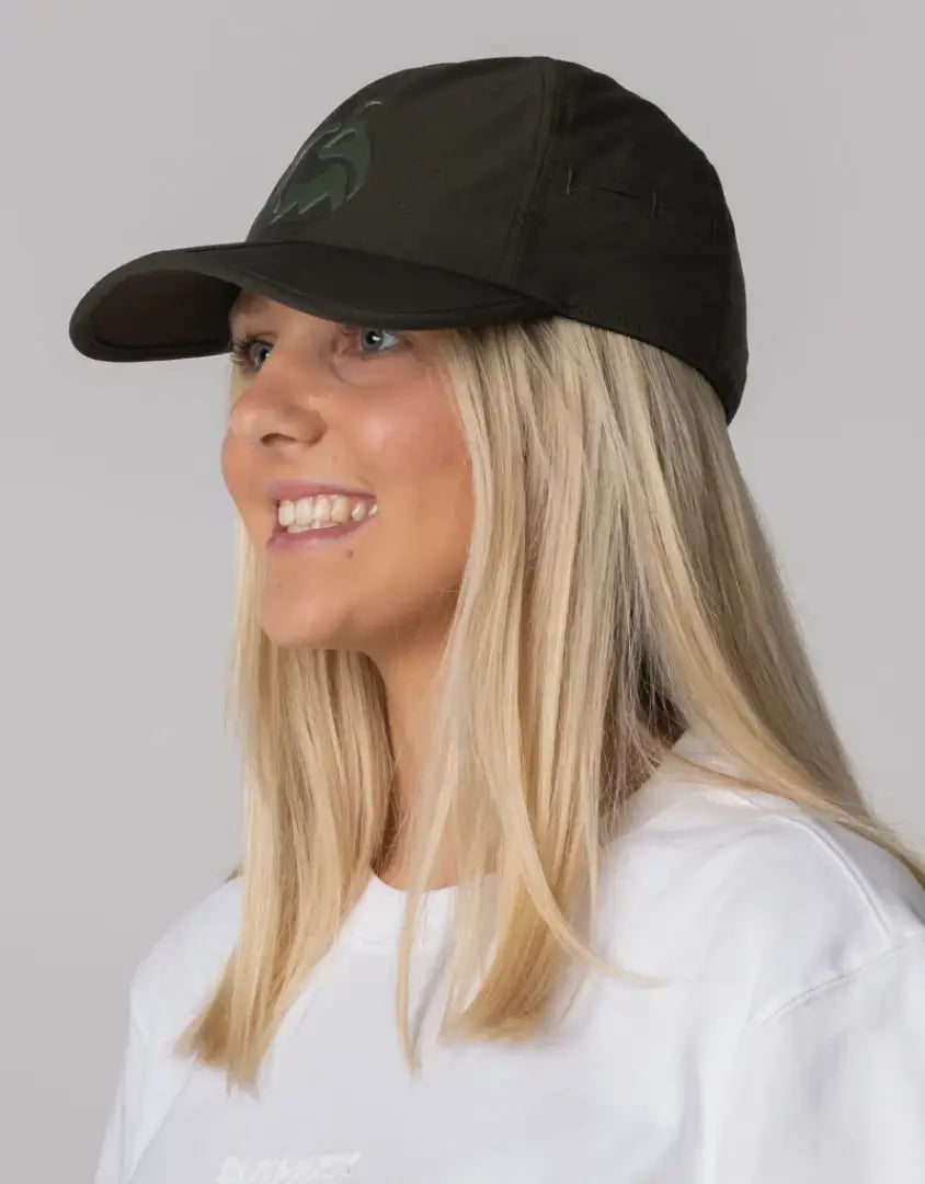 Black Nike Bushbuck FoldIt Quick Dry Cap with green logo