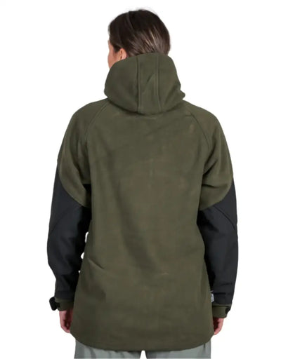 Olive green frontier pullover with chest pocket, great for country clothing style