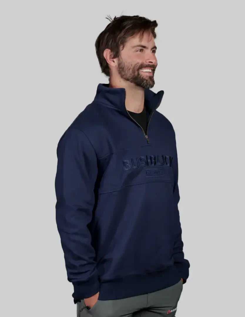 Navy blue Bushbuck Lifestyle quarter zip sweatshirt with Banana Republic logo