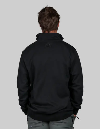 Black Bushbuck quarter zip sweatshirt with hood